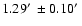 $1.29\hbox{$^\prime$ }\pm0.10\hbox{$^\prime$ }$