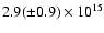 $2.9(\pm0.9) \times 10^{15}$