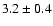 $3.2\pm0.4$