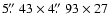$5\hbox{$.\!\!^{\prime\prime}$ }43 \times 4\hbox{$.\!\!^{\prime\prime}$ }93 \times 27$