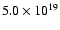 $5.0 \times 10^{19}$