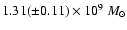 $1.31(\pm0.11) \times 10^{9}~M_\odot$