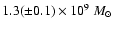 $1.3(\pm0.1)\times10^{9}~M_\odot$