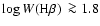 $\log W({\rm H}\beta)\ \ga 1.8$