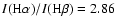$I({\rm H}\alpha)/I({\rm H}\beta)=2.86$