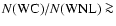 $N({\rm WC})/N({\rm WNL}) \ga$