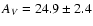 $A_V = 24.9 \pm 2.4$