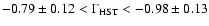 $-0.79\pm 0.12 < \Gamma_{\rm HST} < -0.98 \pm 0.13$