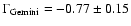 $\Gamma_{\rm Gemini} = -0.77 \pm 0.15$