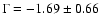 $\Gamma = -1.69 \pm 0.66$