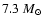 $7.3~ M_{\odot}$