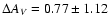 $\Delta A_V = 0.77 \pm 1.12$