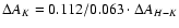 $\Delta A_K = 0.112/0.063 \cdot \Delta A_{H-K}$