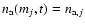 $n_{{\rm a}}(m_j,t)=n_{{\rm a},j}$