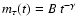 $m_\tau(t)=B~
t^{-\gamma}$
