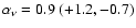 $\alpha_{\nu}=0.9~(+1.2,-0.7)$