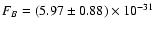 $F_{B}=(5.97\pm0.88)\times 10^{-31}$