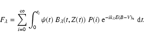 \begin{displaymath}F_{\lambda}=\sum_{i=0}^{\infty}
\int_0^{t_i} \psi(t)~ B_{\lam...
...))~
P(i) ~{\rm e}^{-i k_{\lambda} E(B-V)_{\rm c}} ~ {\rm d}t.
\end{displaymath}