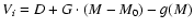 $V_i=D + G \cdot
(M -M_0)-g(M)$