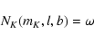\begin{displaymath}N_K(m_K,l,b)=
\omega
\end{displaymath}
