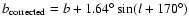 $b_{\rm corrected}=b+1.64^\circ\sin(l+170^\circ)$