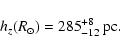 \begin{displaymath}h_z(R_\odot)=285^{+8}_{-12} \ {\rm pc}.
\end{displaymath}