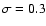$\sigma =0.3$