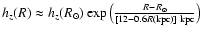$h_z(R)\approx h_z(R_\odot)
\exp \left(\frac{R-R_\odot}{[12-0.6R({\rm kpc})]\ {\rm kpc}}\right)$