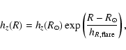 \begin{displaymath}h_z(R)=h_z(R_\odot)\exp \left(\frac{R-R_\odot}{h_{R,{\rm flare}}}\right),
\end{displaymath}