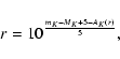 \begin{displaymath}r=10^{\frac{m_{K} - M_K + 5 - A_{K}(r)}{5}},
\end{displaymath}