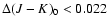 $\Delta (J-K)_0<0.022$