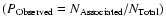 $(P_{{\rm Observed}} = N_{{\rm Associated}} / N_{{\rm Total}})$