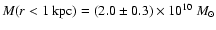 $M(r<1~{\rm kpc}) = (2.0 \pm 0.3)\times
10^{10}~M_{\odot}$