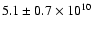 $5.1\pm0.7\times 10^{10}$