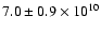 $7.0\pm0.9\times 10^{10}$