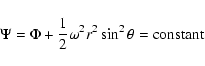 \begin{displaymath}\Psi =\Phi +\frac 12\omega ^2r^2\sin ^2\theta =\rm constant
\end{displaymath}