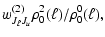 $\displaystyle w_{J_\ell J_u}^{(2)}\rho^2_0(\ell)/\rho^0_0(\ell),$
