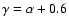 $\gamma = \alpha + 0.6$