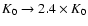 $K_0\rightarrow 2.4\times K_0$