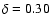 $\delta =0.30$