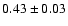 $0.43\pm0.03$