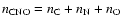 $n_{\rm CNO}=n_{\rm C}+n_{\rm N}+n_{\rm O}$