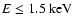 $E\le1.5\mbox{ keV}$