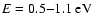 $E=0.5{-}1.1\mbox{ eV}$