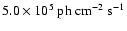 $5.0\times 10^5\mbox{ ph cm}^{-2}\mbox{ s}^{-1}$