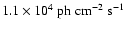 $1.1\times 10^4\mbox{ ph cm}^{-2}\mbox{ s}^{-1}$