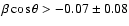 $\beta\cos\theta>-0.07\pm0.08$