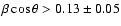 $\beta\cos\theta>0.13\pm0.05$