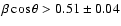 $\beta\cos\theta>0.51\pm0.04$