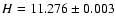 $ H =
11.276 \pm 0.003$